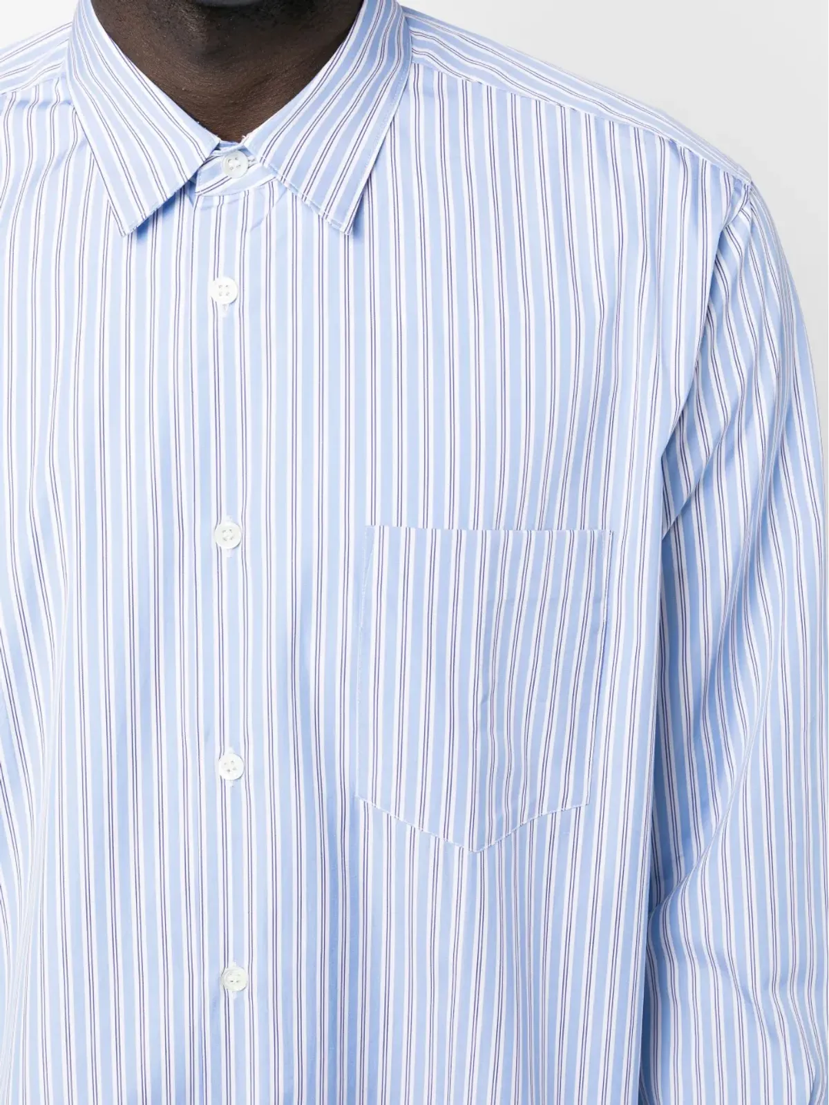 Comme Des Garçons Shirt ストライプ長袖シャツ（ブルー） - 画像5