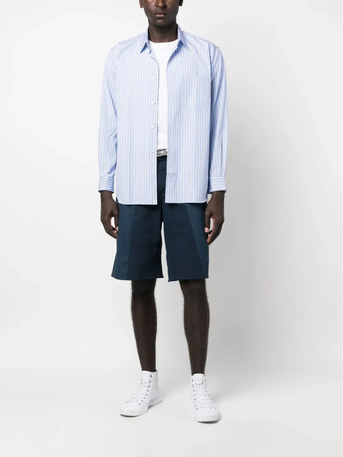Comme Des Garçons Shirt ストライプ長袖シャツ（ブルー） - 画像2