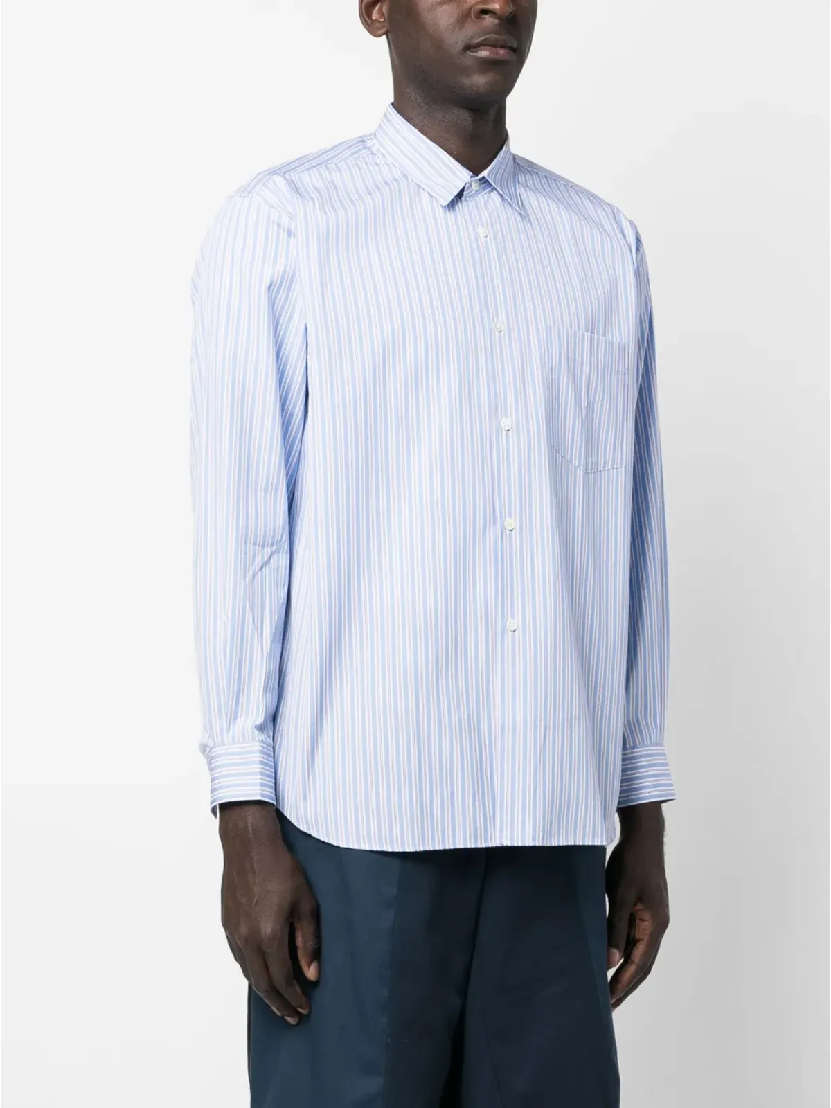 Comme Des Garçons Shirt ストライプ長袖シャツ（ブルー） - 画像3
