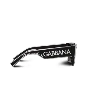 Dolce & Gabbana Eyewear スクエアフレーム ロゴプリント サングラス - ブラック - サムネイル5
