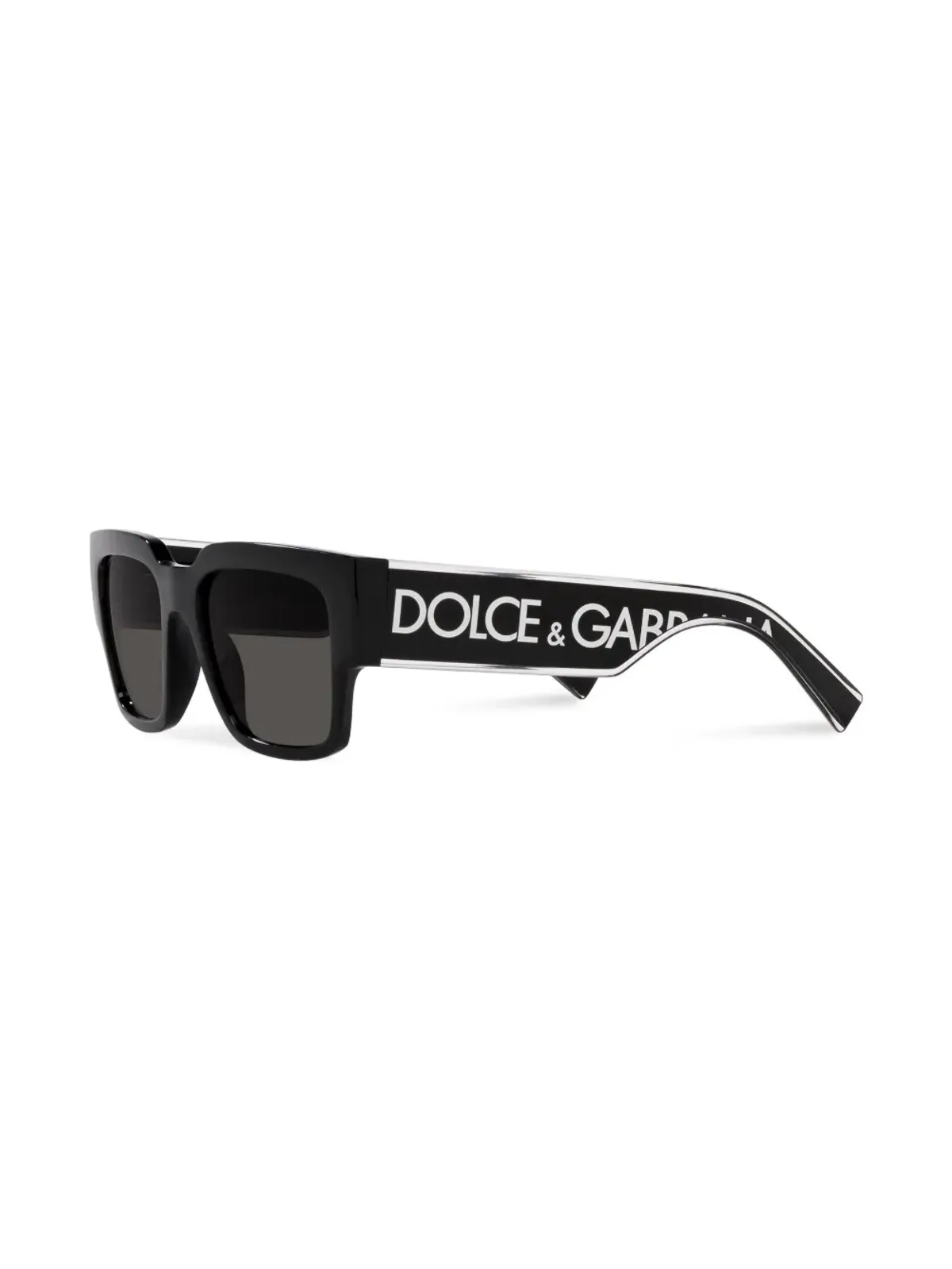 Dolce & Gabbana Eyewear スクエアフレーム ロゴプリント サングラス - ブラック - 画像2