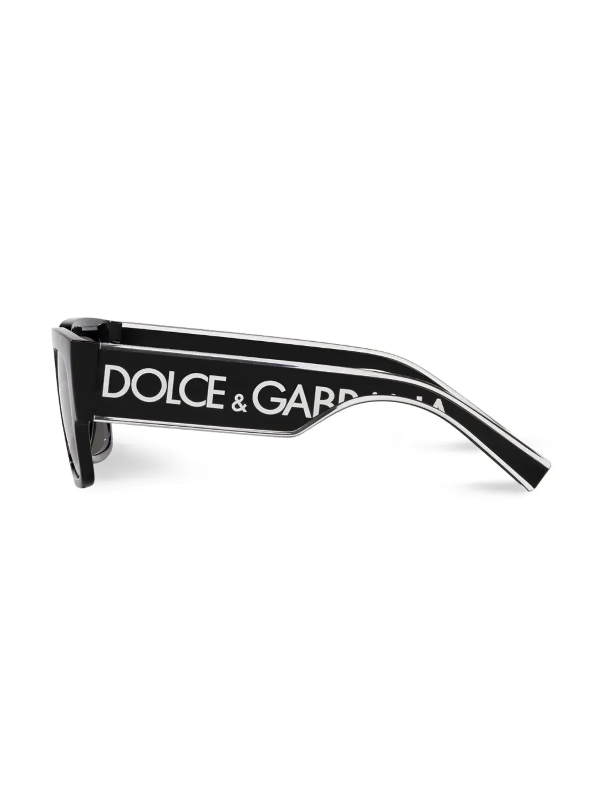 Dolce & Gabbana Eyewear スクエアフレーム ロゴプリント サングラス - ブラック - 画像3