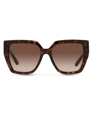 Dolce & Gabbana Eyewear べっ甲柄ロゴプレート付きアーム サングラス - サムネイル1