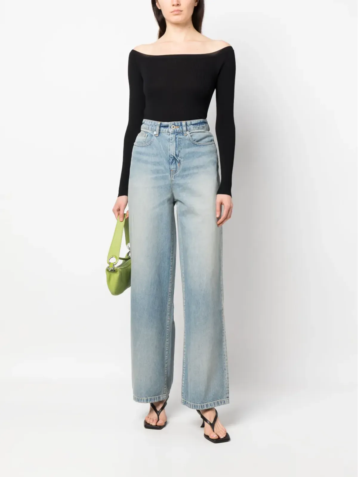 Kenzo ロゴパッチ ワイドレッグジーンズ - 画像2