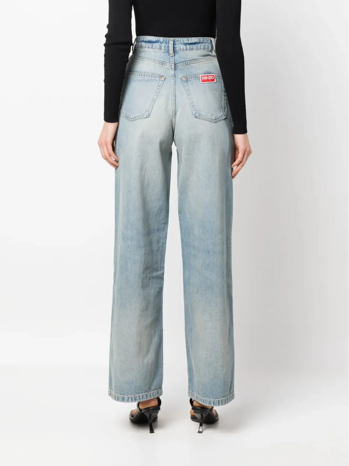 Kenzo ロゴパッチ ワイドレッグジーンズ - 画像4
