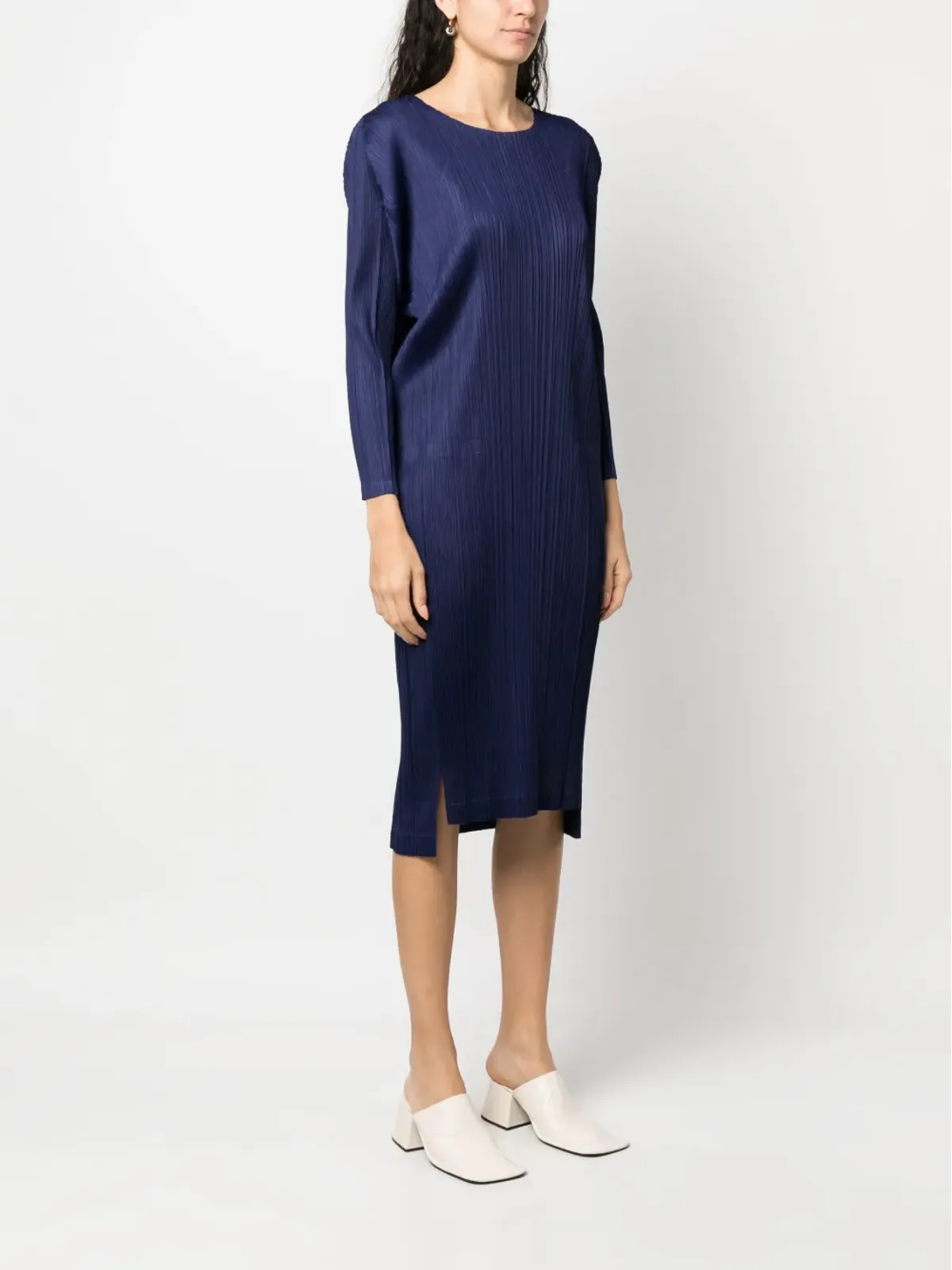 Pleats Please Issey Miyake プリーツプリーズ イッセイミヤケ プリーツ入り長袖ミディドレス - 画像3