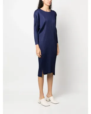 Pleats Please Issey Miyake プリーツプリーズ イッセイミヤケ プリーツ入り長袖ミディドレス - サムネイル3