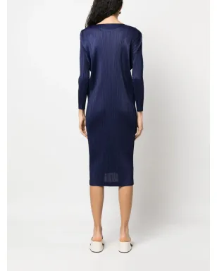 Pleats Please Issey Miyake プリーツプリーズ イッセイミヤケ プリーツ入り長袖ミディドレス - サムネイル4