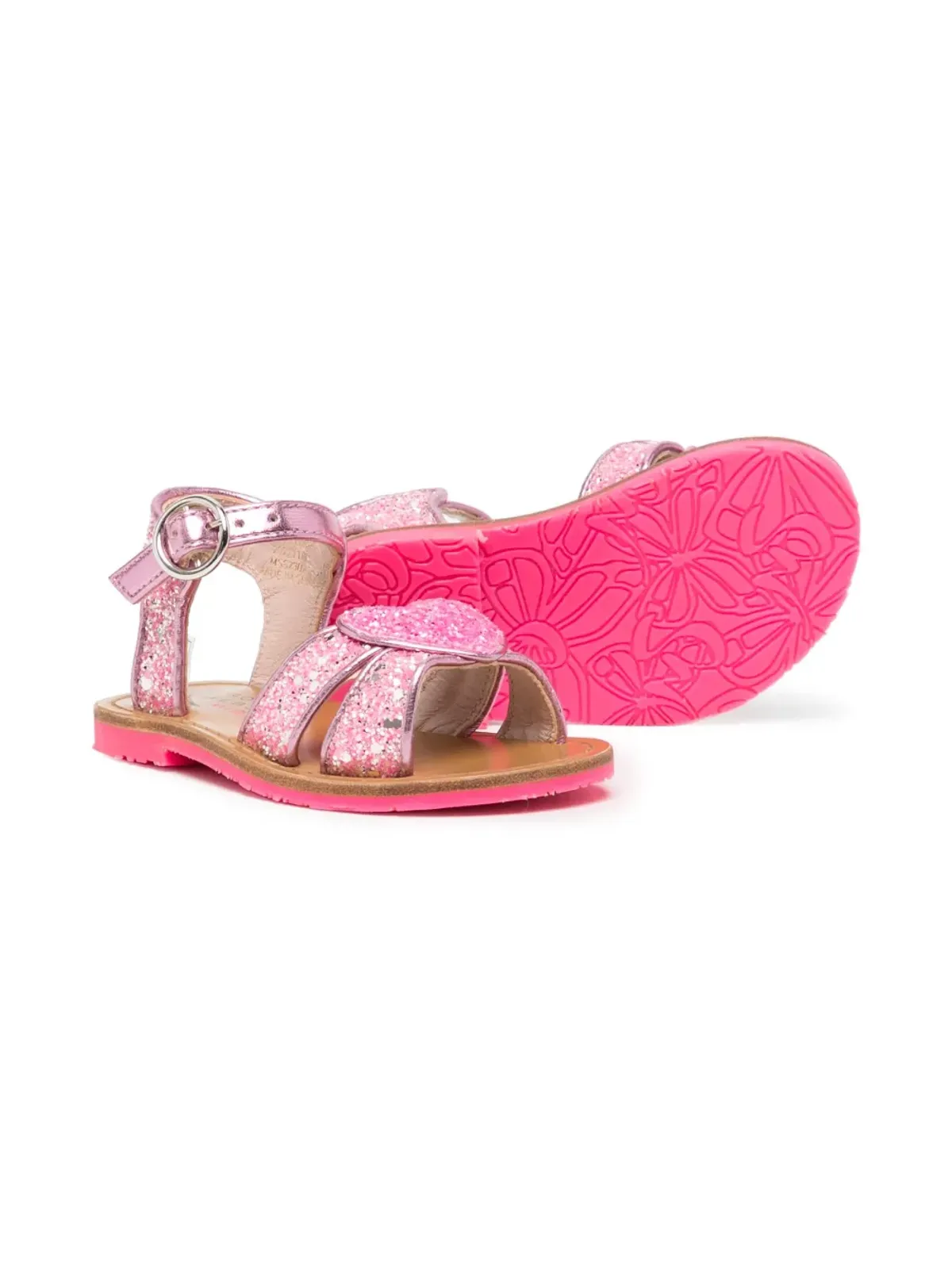 Sophia Webster Mini ハートパッチレザーサンダル ピンク - 画像2