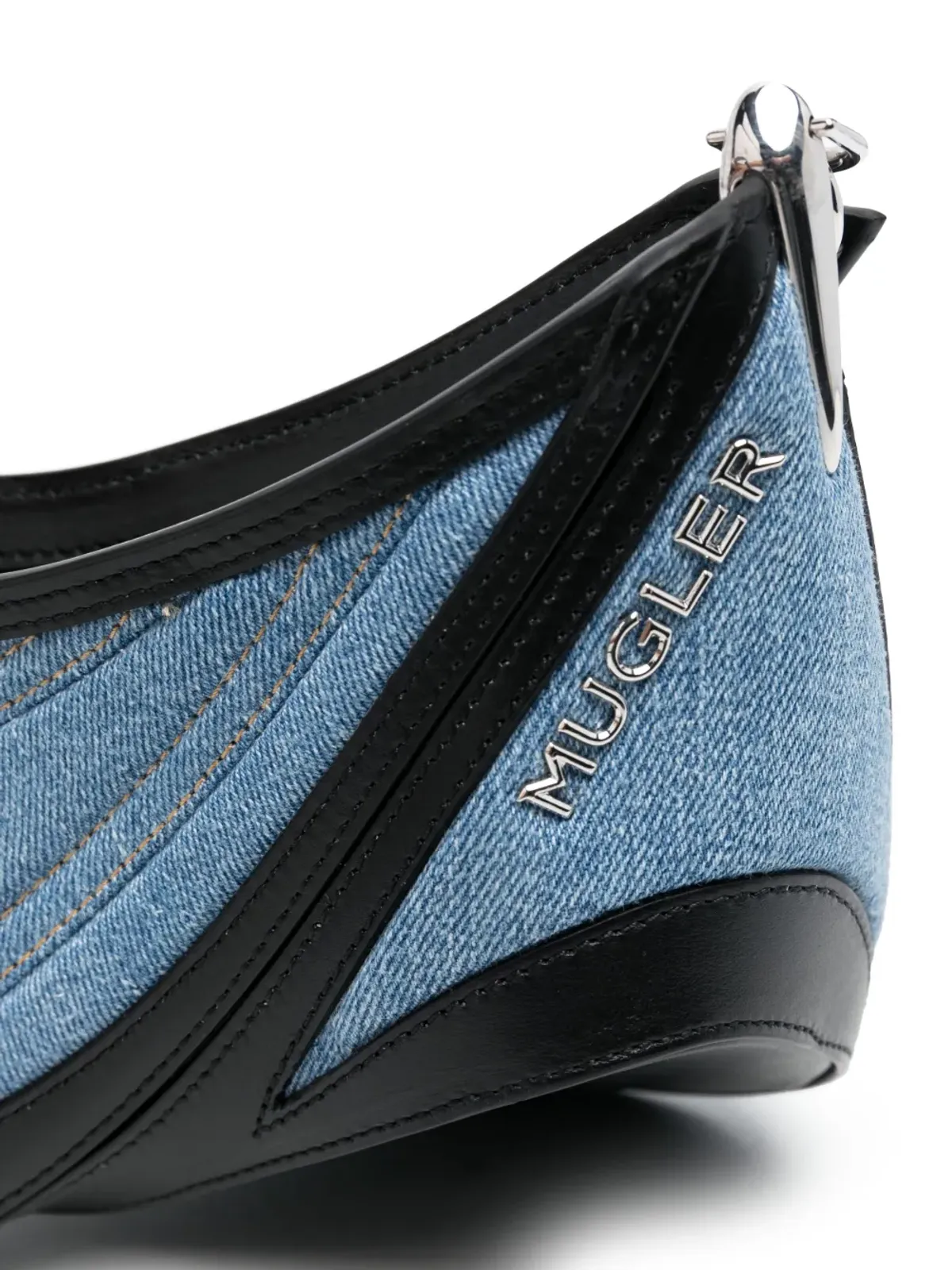Mugler スパイラルカーブ01 デニムバッグ - 画像4