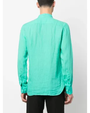 120% Lino マンダリンカラー長袖リネンシャツ - サムネイル4