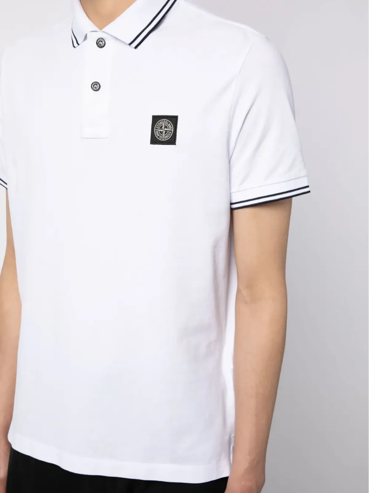 Stone Island ストライプトリム ピケポロシャツ - 画像5