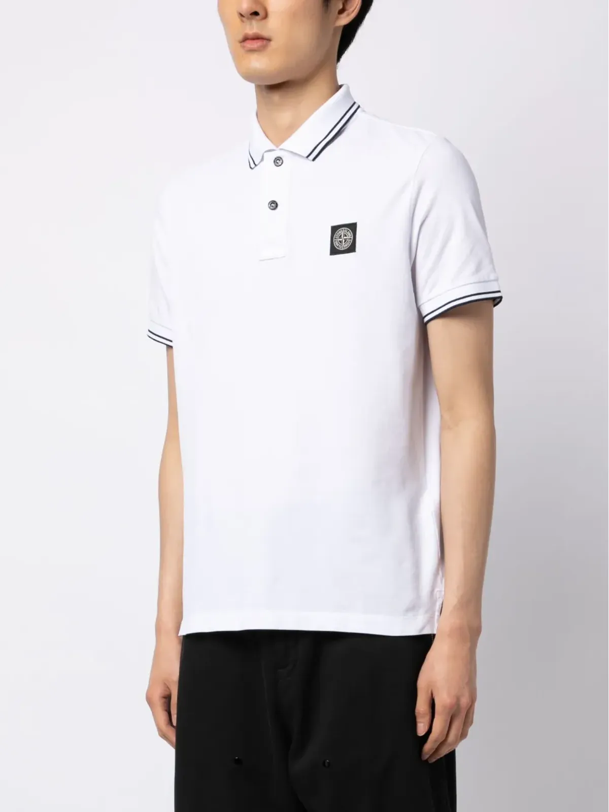 Stone Island ストライプトリム ピケポロシャツ - 画像3