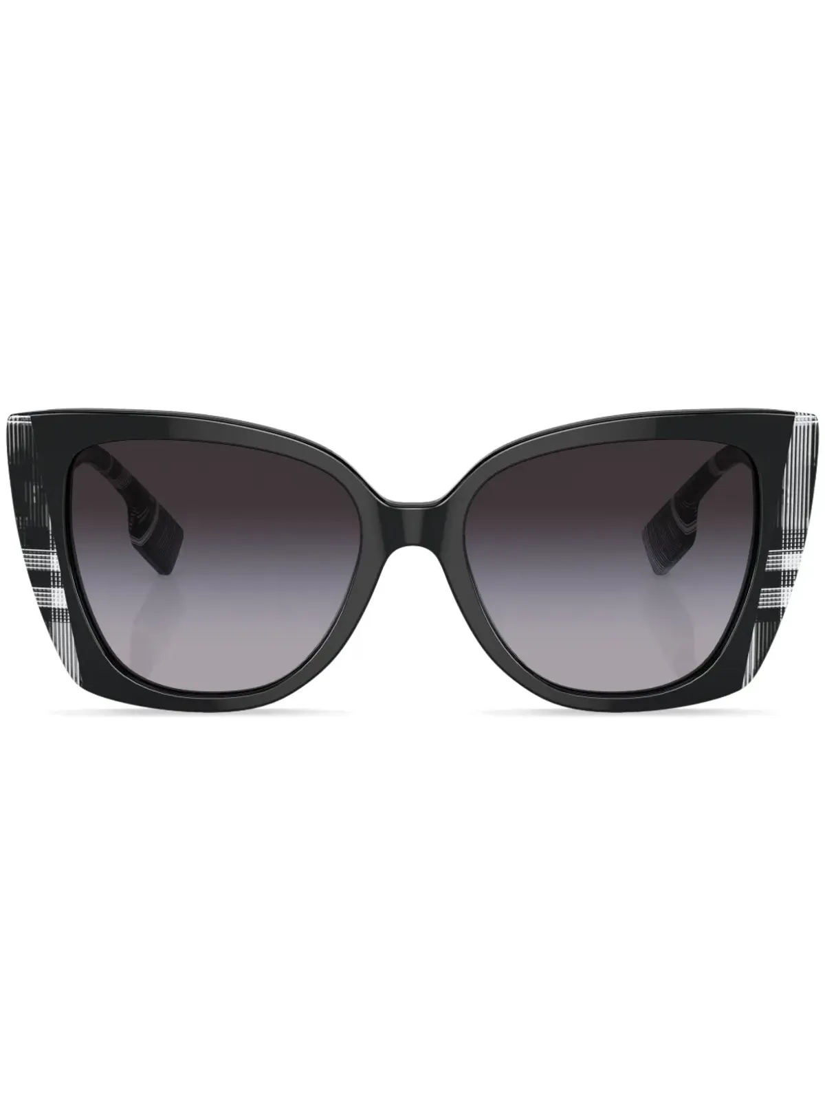 Burberry Eyewear チェック柄サングラス ブラック - 画像1