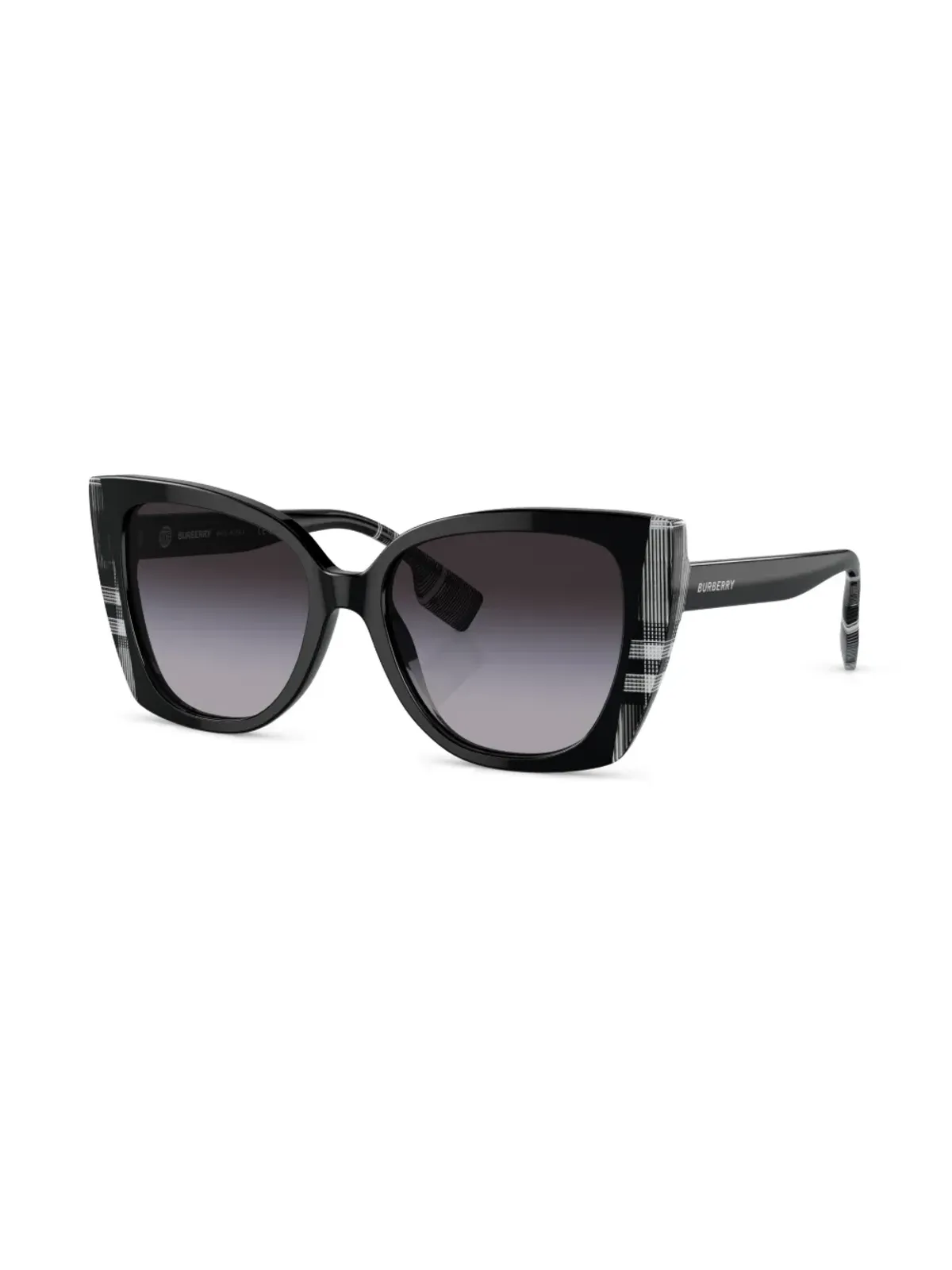Burberry Eyewear チェック柄サングラス ブラック - 画像3