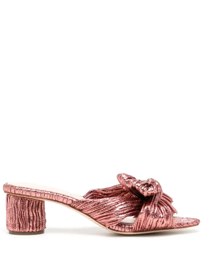 Loeffler Randall Loeffler Randall メタリックプリーツサンダル - ピンクの商品画像