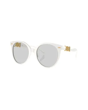 Versace Eyewear 丸型フレームサングラス - ホワイト - サムネイル2