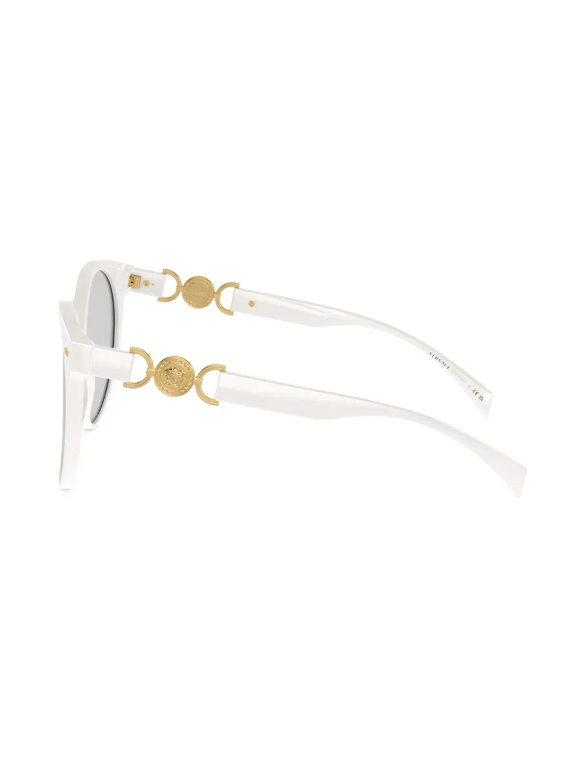 Versace Eyewear 丸型フレームサングラス - ホワイト - 画像3
