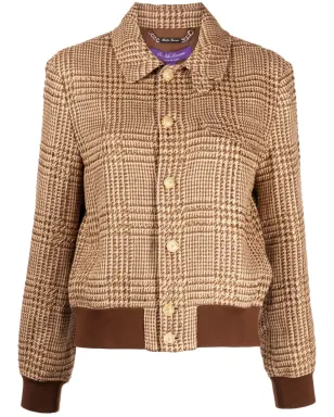 Ralph Lauren Collection ブラウンのチェック柄ボンバー ジャケット - サムネイル1