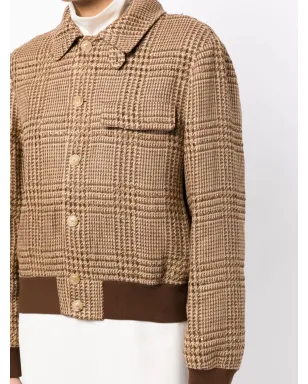 Ralph Lauren Collection ブラウンのチェック柄ボンバー ジャケット - サムネイル5