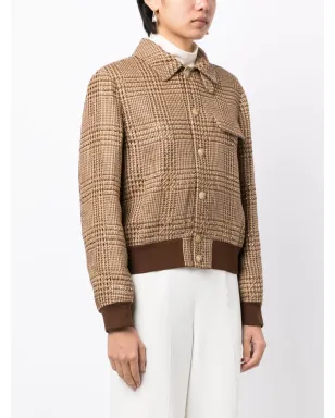 Ralph Lauren Collection ブラウンのチェック柄ボンバー ジャケット - サムネイル3