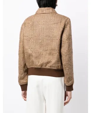 Ralph Lauren Collection ブラウンのチェック柄ボンバー ジャケット - サムネイル4