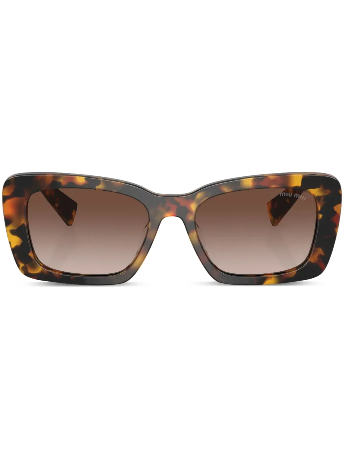 Miu Miu Eyewear べっ甲風スクエアフレームサングラス - グリーン - 画像1