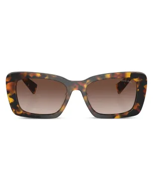 Miu Miu Eyewear べっ甲風スクエアフレームサングラス - グリーン - サムネイル1