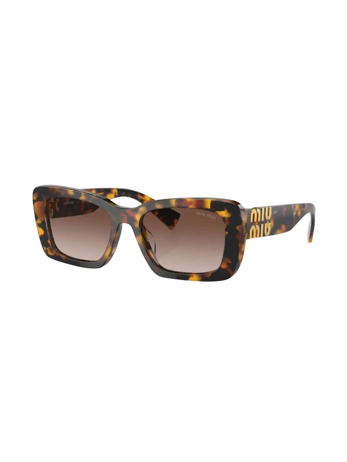 Miu Miu Eyewear べっ甲風スクエアフレームサングラス - グリーン - 画像2
