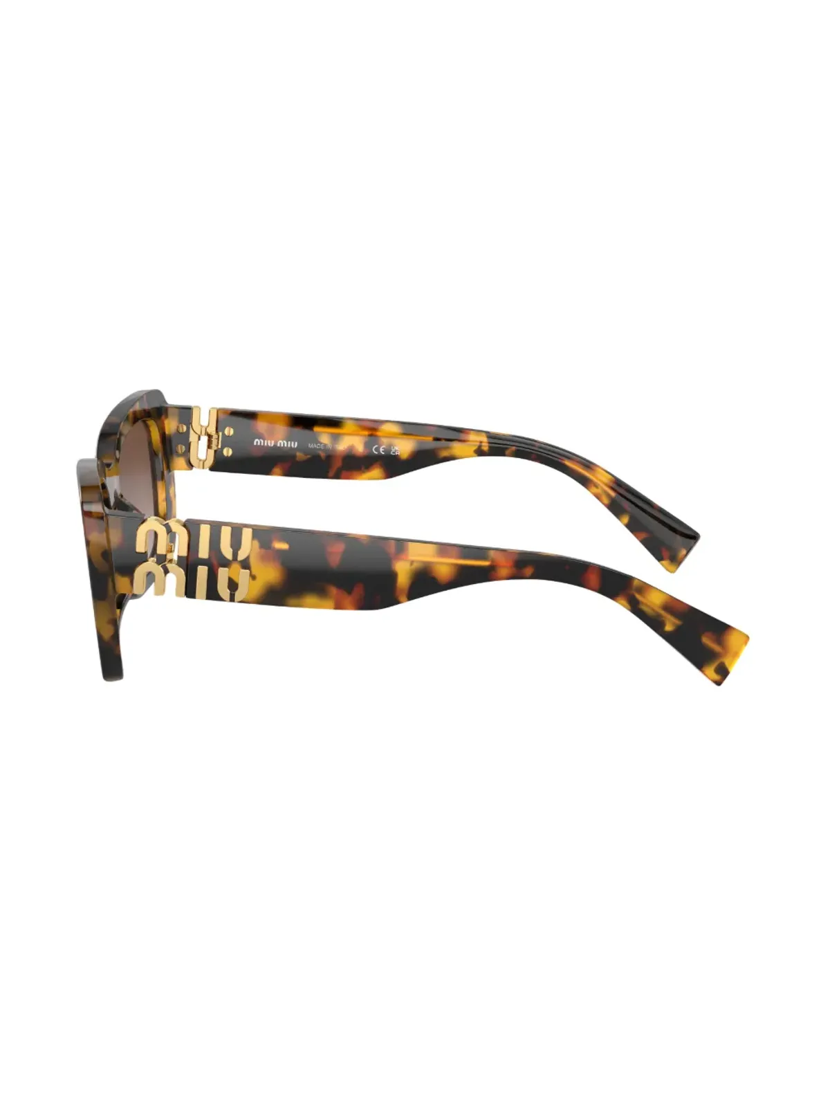 Miu Miu Eyewear べっ甲風スクエアフレームサングラス - グリーン - 画像3