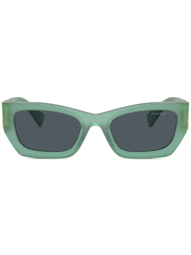 Miu Miu Eyewear Miu Miu Eyewear ロゴプレート付き長方形フレーム サングラス - グリーンの商品画像