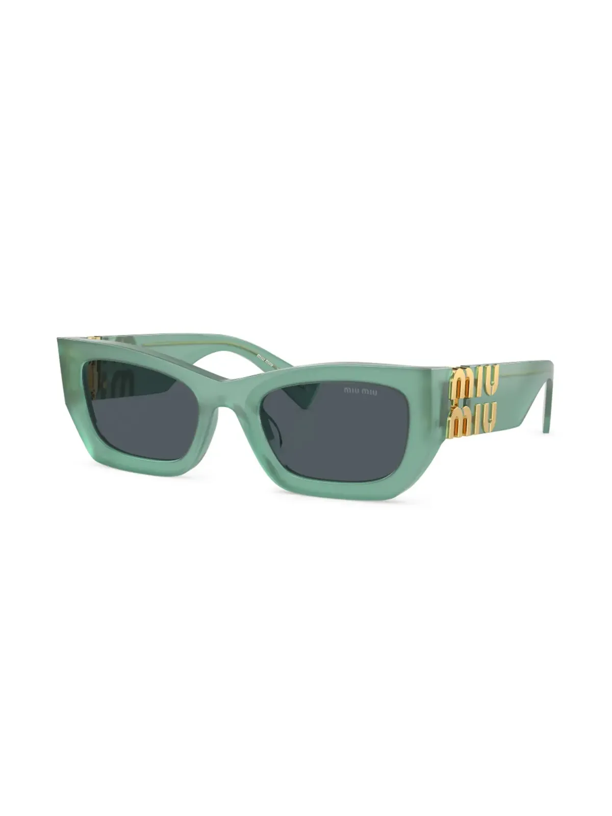 Miu Miu Eyewear ロゴプレート付き長方形フレーム サングラス - グリーン - 画像2