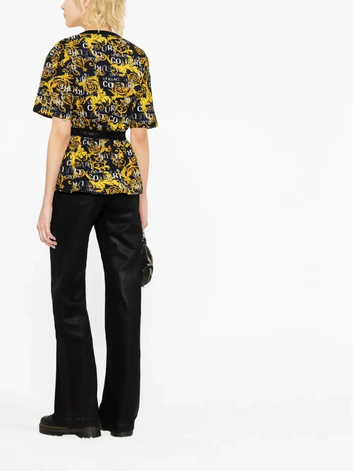 Versace Jeans Couture ロゴ クチュールプリント Tシャツ - ブラック - 画像2
