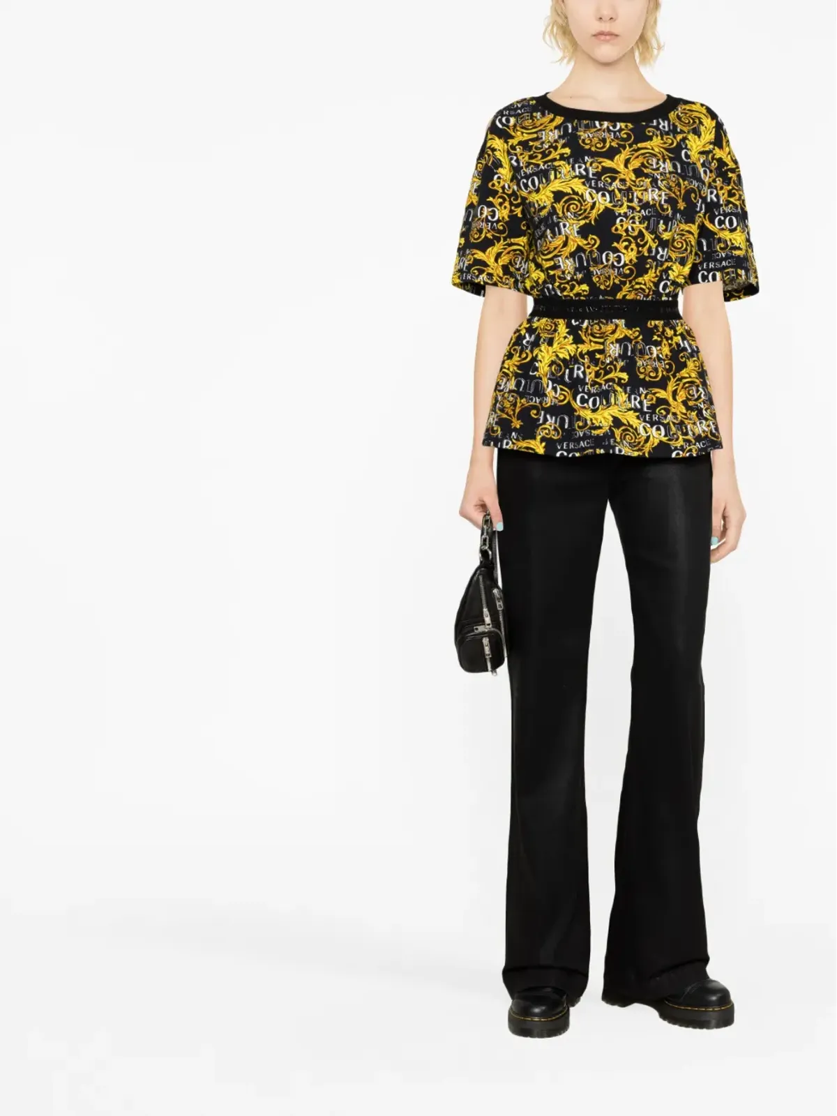 Versace Jeans Couture ロゴ クチュールプリント Tシャツ - ブラック - 画像3