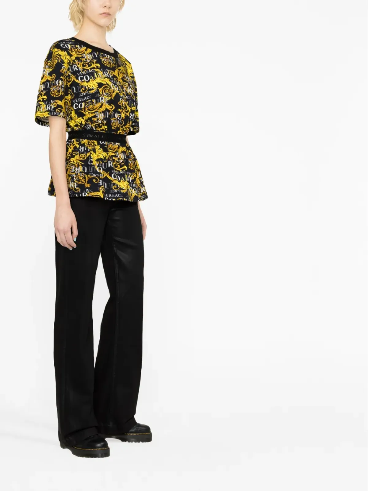 Versace Jeans Couture ロゴ クチュールプリント Tシャツ - ブラック - 画像4