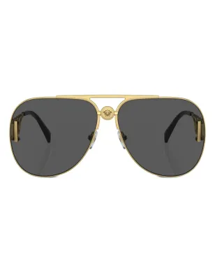 Versace Eyewear ロゴプレート パイロットフレーム サングラス - Gold - サムネイル1