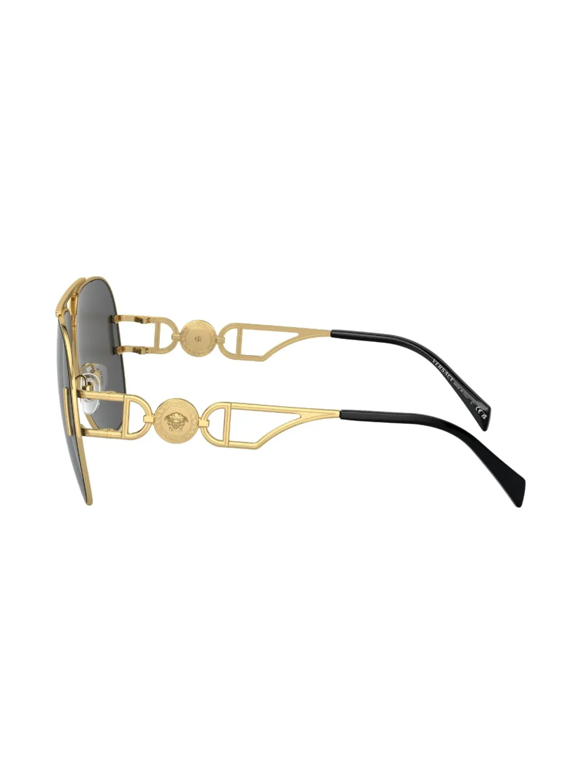 Versace Eyewear ロゴプレート パイロットフレーム サングラス - Gold - 画像3