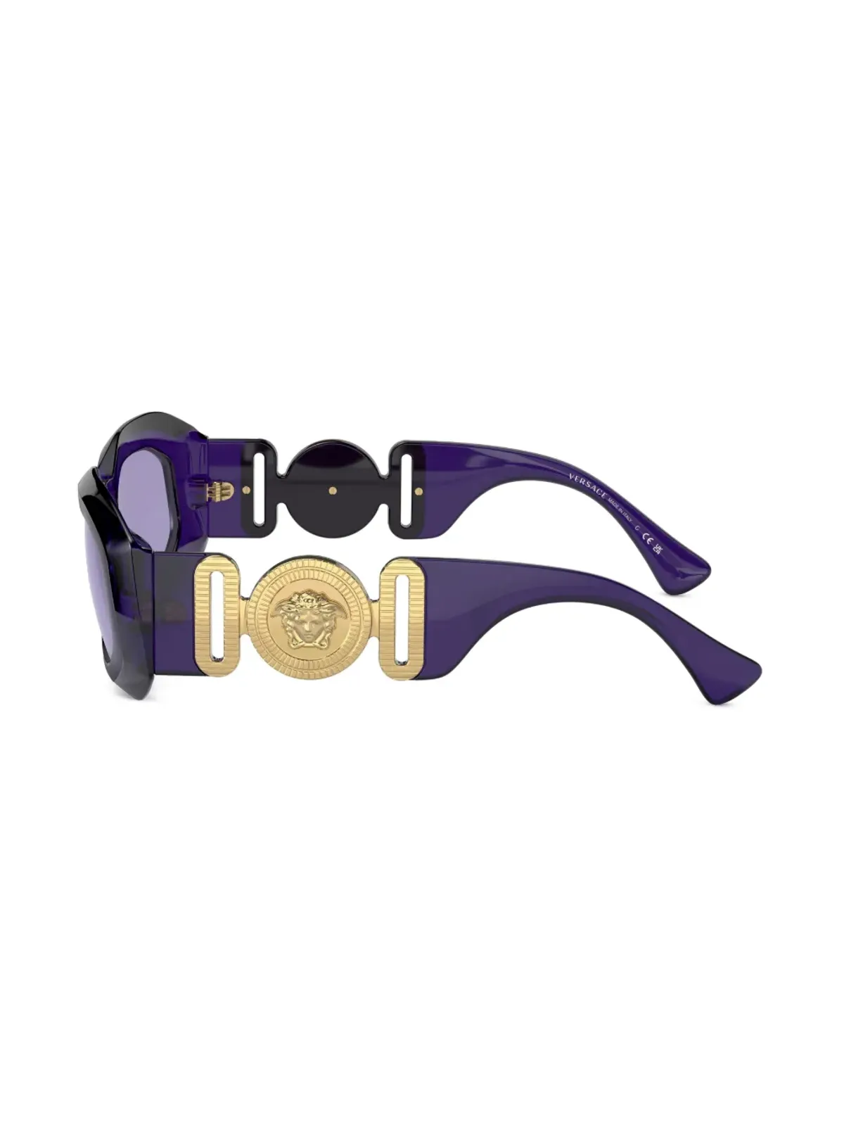 Versace Eyewear ロゴプレート付き 幾何学的フレーム サングラス - Purple - 画像3