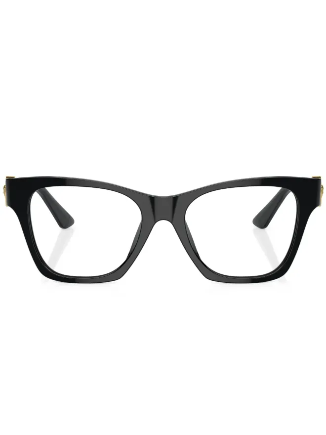 Versace Eyewear Versace Eyewear Medusa-plaque square-frame glasses - Blackの商品画像