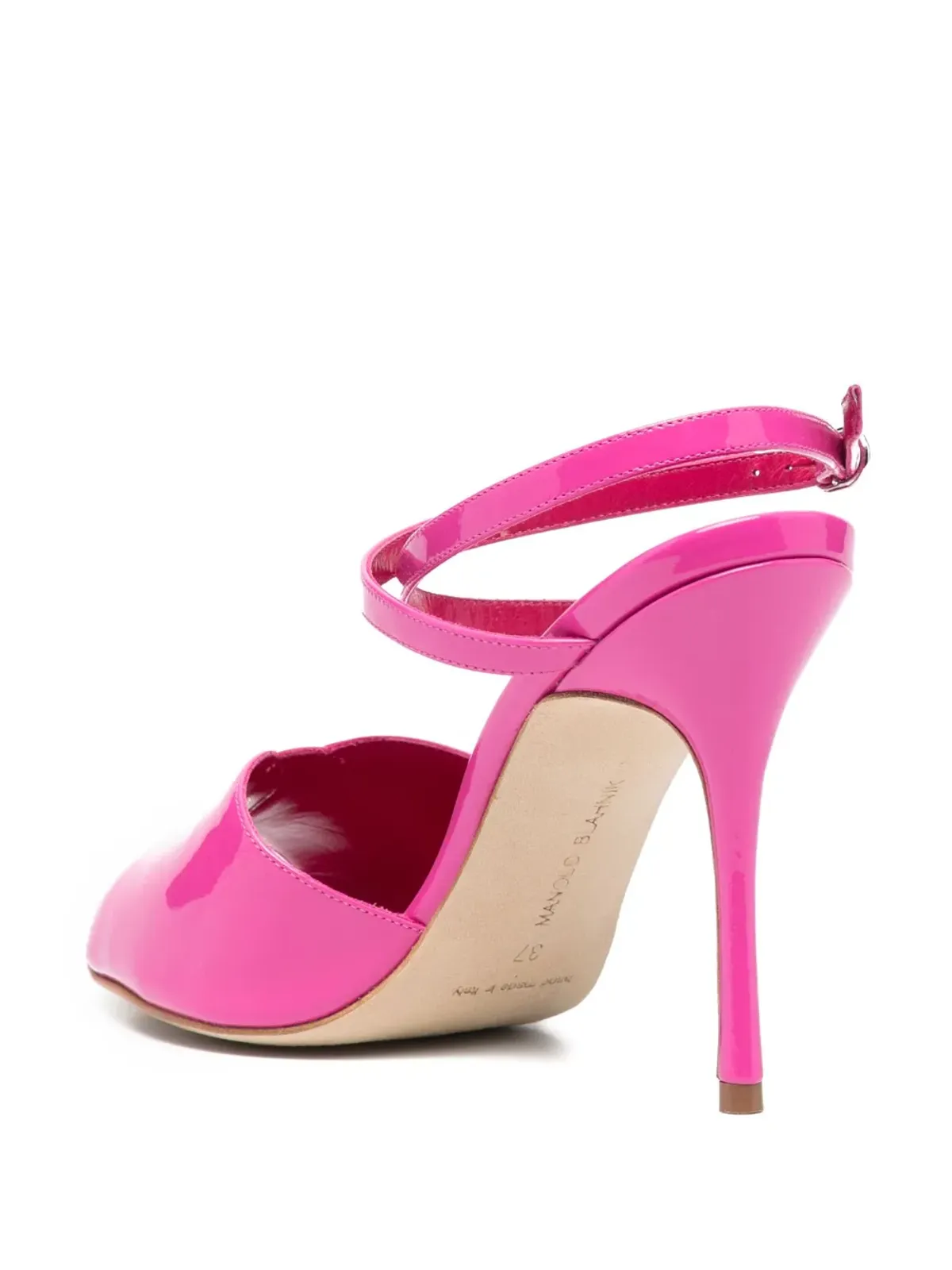 Manolo Blahnik シマー仕上げサンダル - ピンク - 画像3