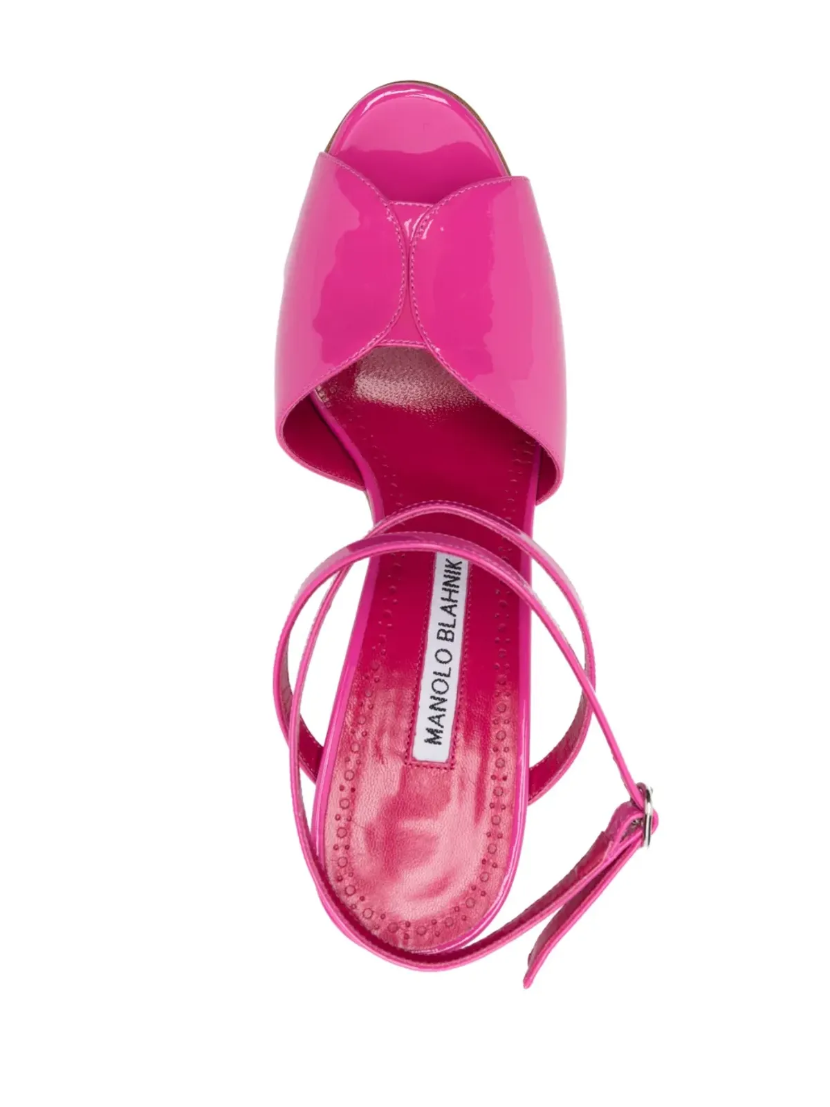 Manolo Blahnik シマー仕上げサンダル - ピンク - 画像4