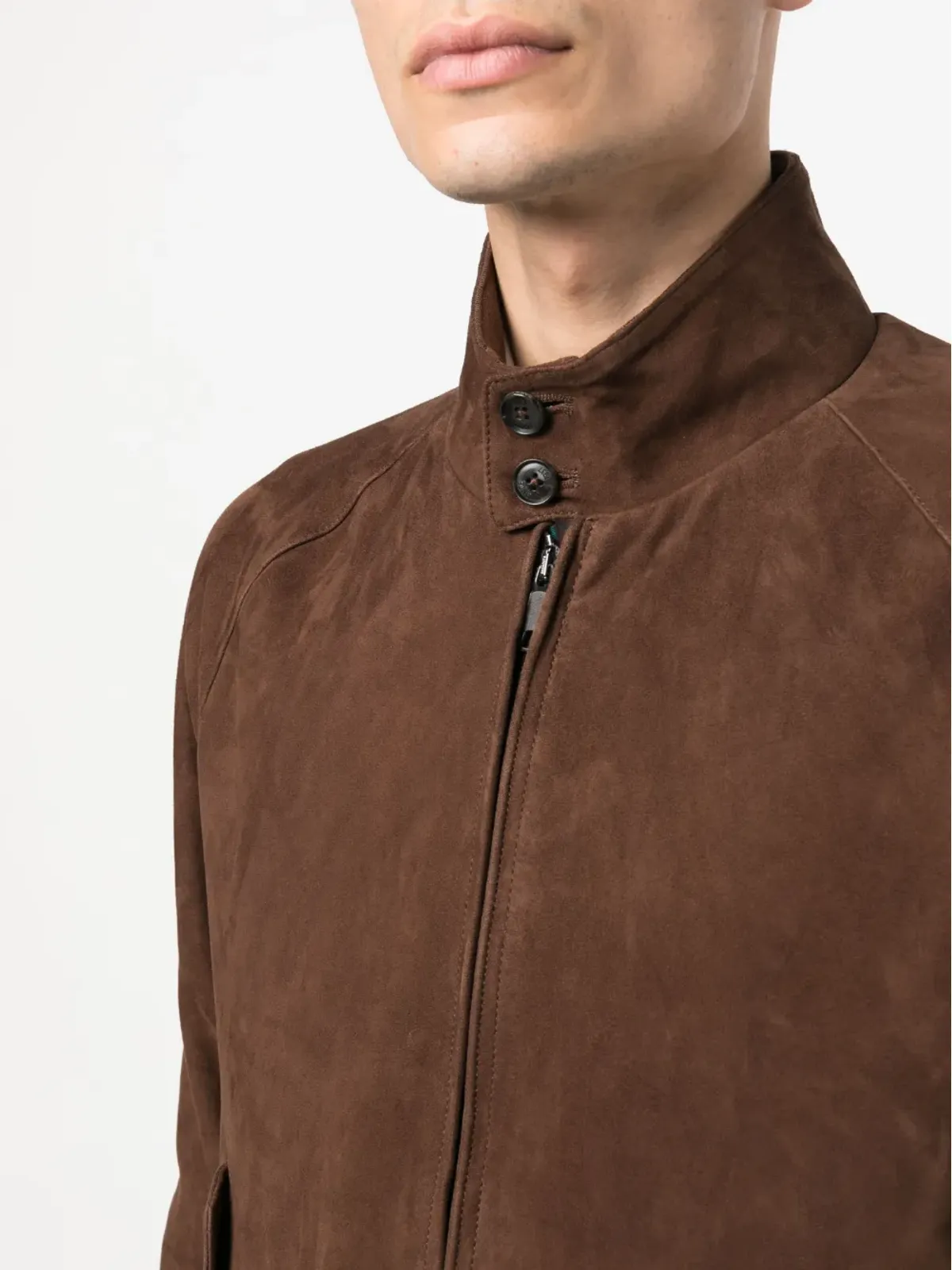Baracuta G9 Harrington パネルドスエードジャケット ブラウン - 画像5