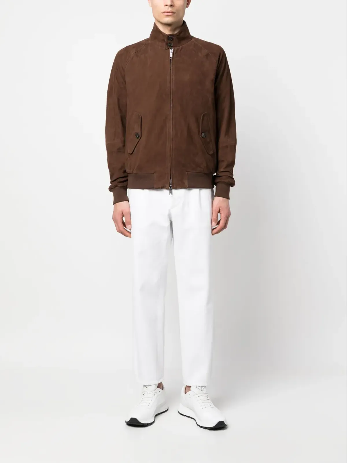Baracuta G9 Harrington パネルドスエードジャケット ブラウン - 画像2