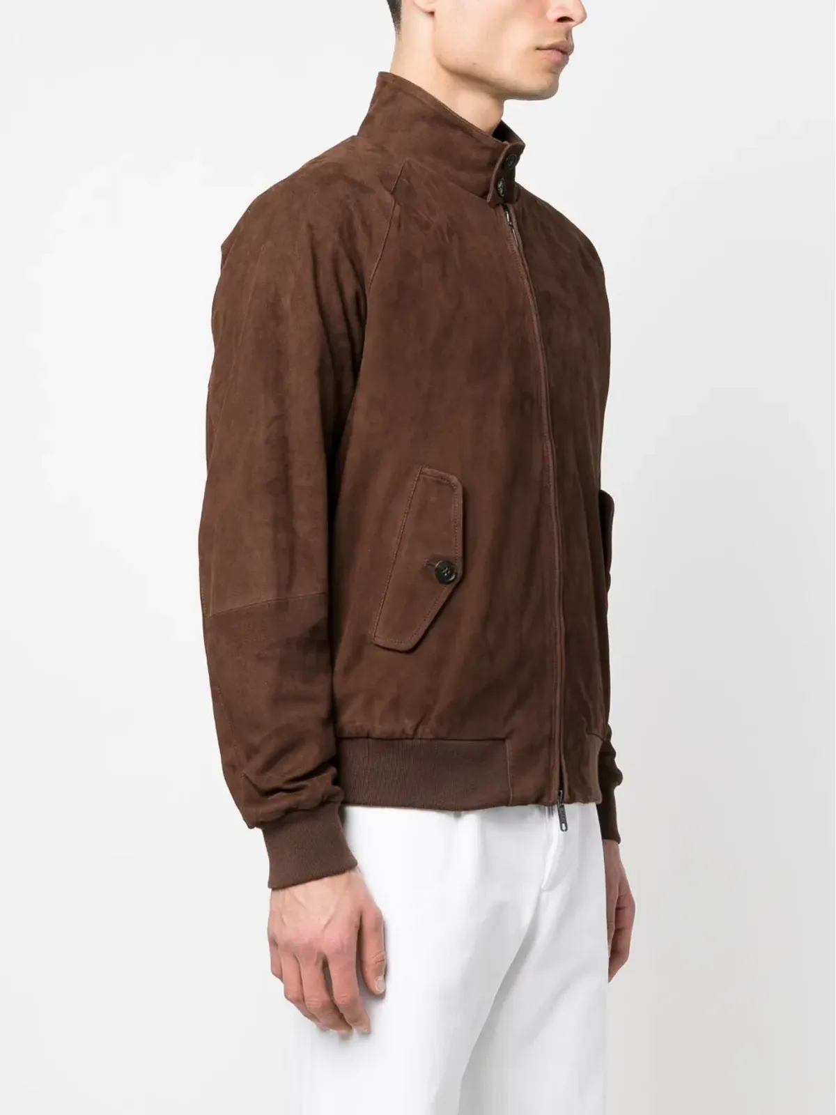 Baracuta G9 Harrington パネルドスエードジャケット ブラウン - 画像3