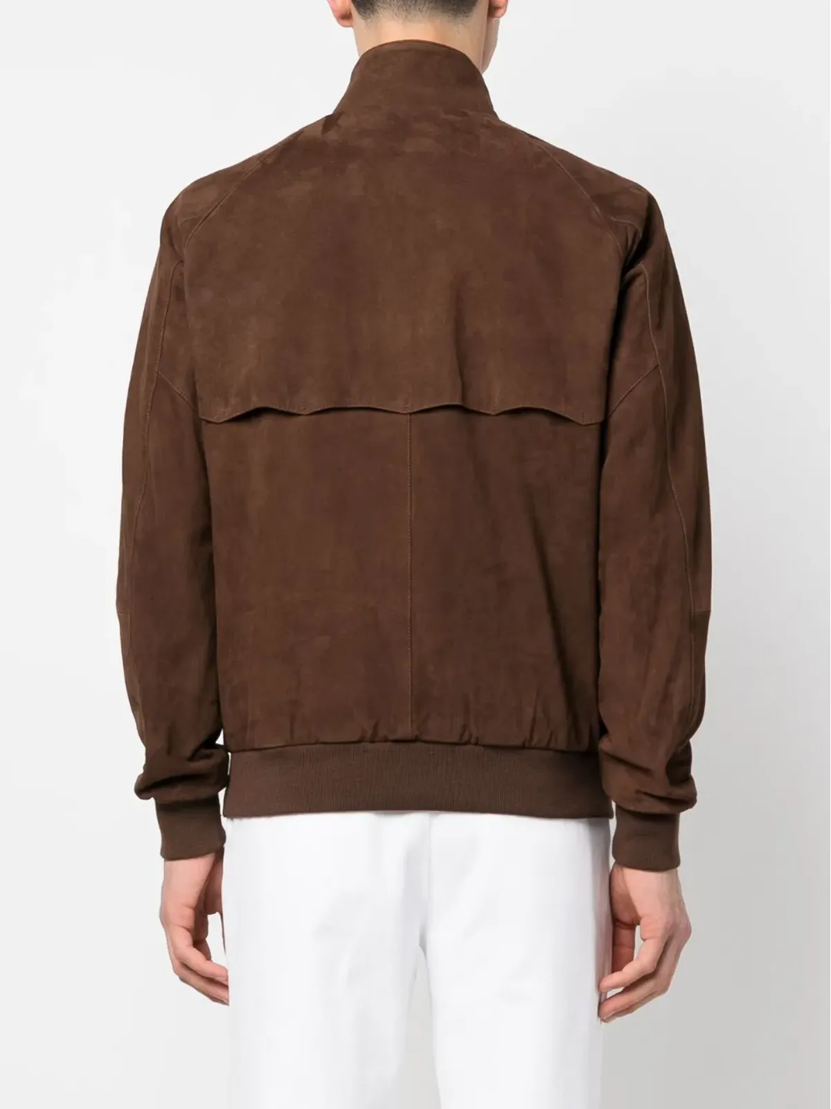 Baracuta G9 Harrington パネルドスエードジャケット ブラウン - 画像4
