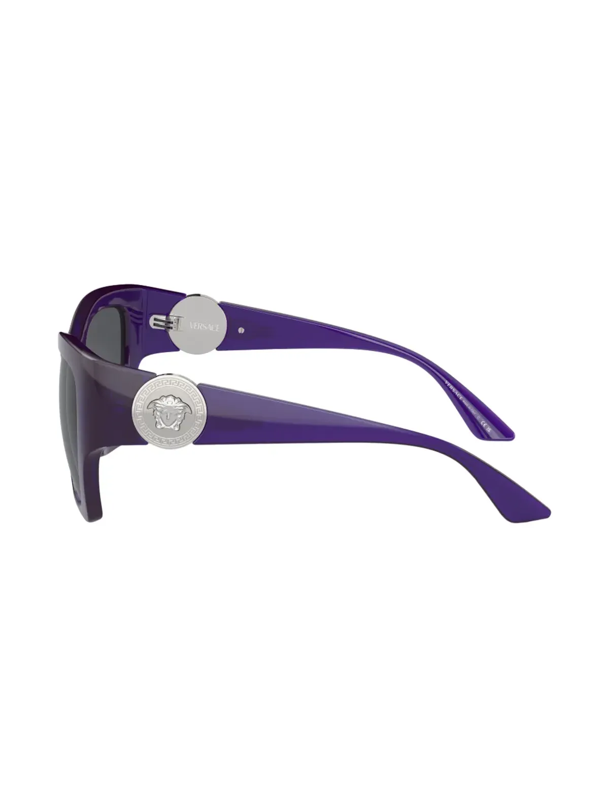 Versace Eyewear ロゴプレートスクエアフレーム サングラス - パープル - 画像3