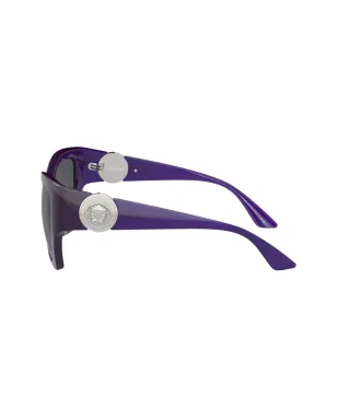 Versace Eyewear ロゴプレートスクエアフレーム サングラス - パープル - サムネイル3