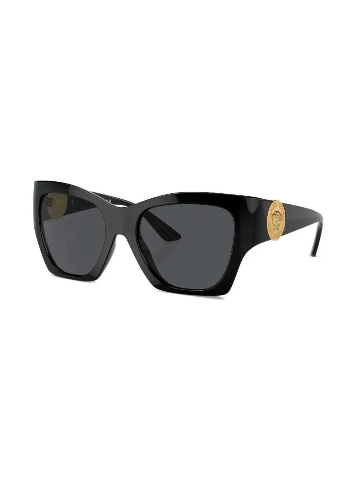 Versace Eyewear ロゴプレート キャットアイフレーム サングラス ブラック - 画像2