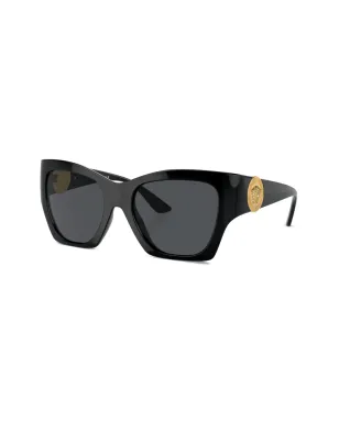 Versace Eyewear ロゴプレート キャットアイフレーム サングラス ブラック - サムネイル2