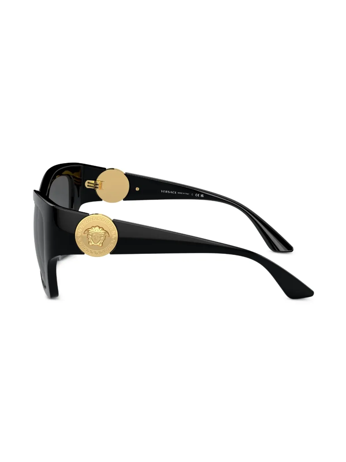 Versace Eyewear ロゴプレート キャットアイフレーム サングラス ブラック - 画像3